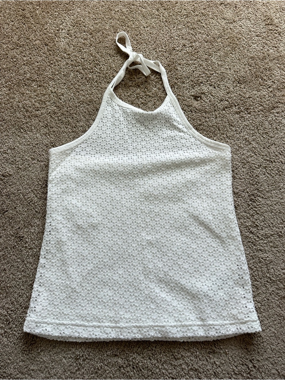 GAP White Eyelet Halter Tank Top
